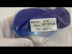 مصاصة مطاطية مسطحة 38 * 15 * 0.8 مم مصممة باللون الأزرق مقاسات قياسية بأشكال مطاطية