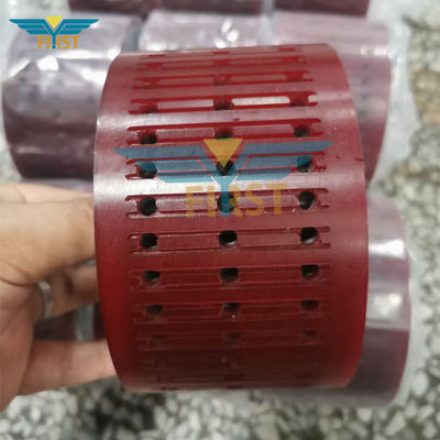 عجلة امتصاص اللون الأحمر 124 * 70mm أجزاء الطباعة البوليوريثينية لآلة الطي